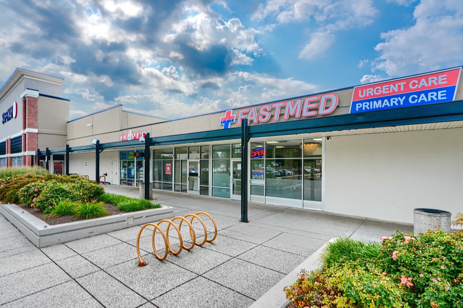 FastMed Urgent Care storefront at Greenspring Shopping Center